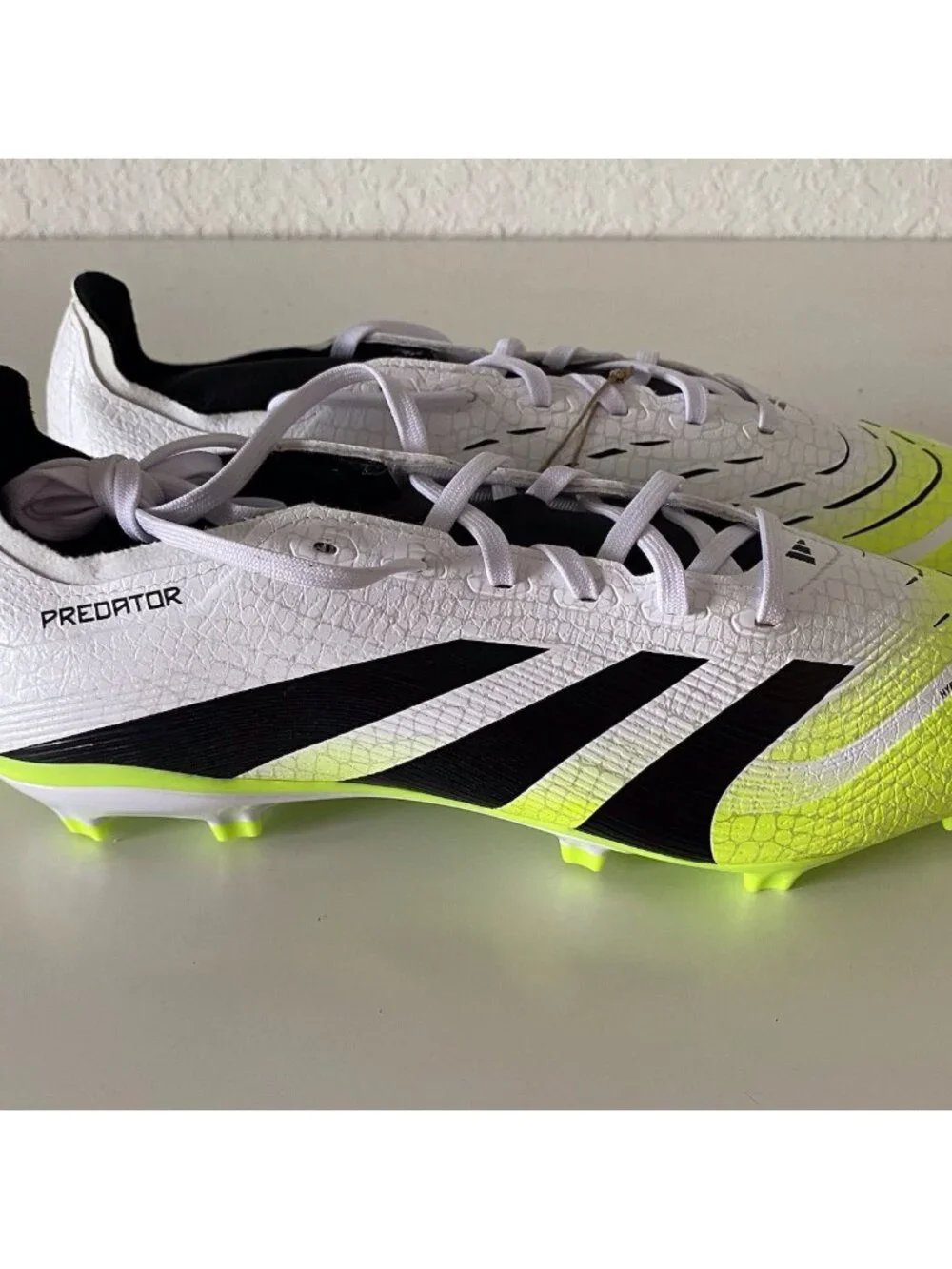 Adidas Predator‎ League FT FG/MG Soccer Cleats JI1111 White Yellow Men’s Sz 8.5